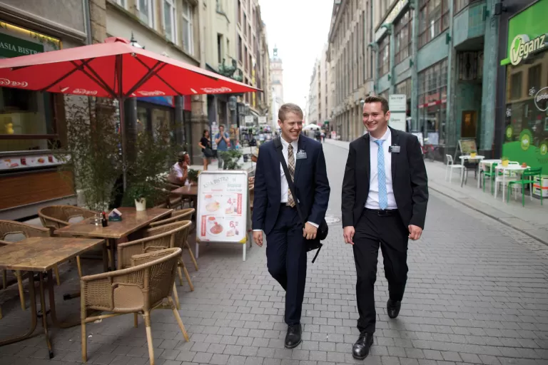 Missionaries Tracting